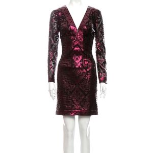 Tadashi shoji v-neck sequined mini dress